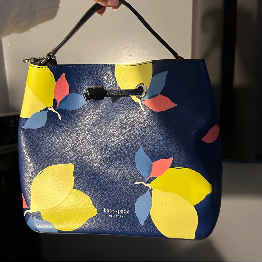Kate Spade Navy Blue Lemon Print Women's Bag